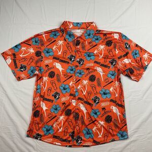 Margaritaville Space Cowboys Hawaiian Shirt XL Parrot Floral Aloha Party Top